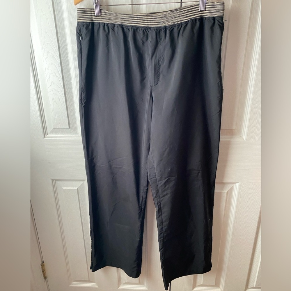 MISSONI Made in Italy Black Satin Wide Leg Joggers Track Pants SZ 54 (44US)